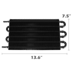G-PLUS Oil Cooler Kit 6 Row AN6 Universal Engine Transmission With Hose Mounting Front View