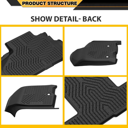 G-PLUS Floor Mats Liners Compatible with Chevy Tahoe/GMC Yukon 2021-2024 2025 Cagro Liner All Weather Full Cover Protection Front & 2nd Row Floor Liners Black