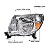 G-PLUS Headlights Assembly, Compatible with 2005 2006 2007 2008 2009 2010 2011 Toyota Tacoma Bumper Headlamps, Clear Lens Chrome Housing Amber Reflector,faros delanteros
