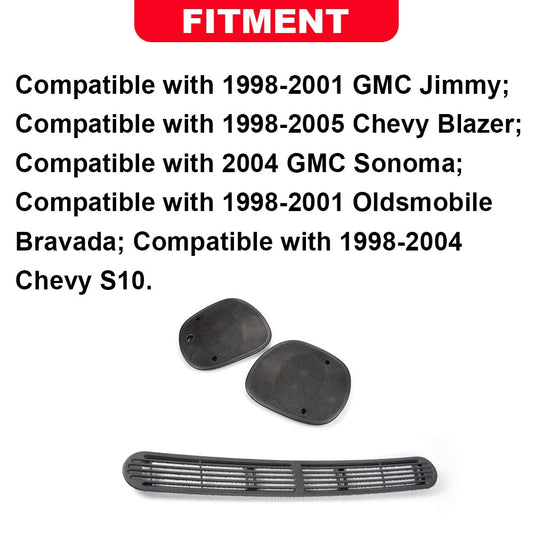 G-PLUS Dash Defrost Vent Cover Grille Panel Speaker Grill Set Compatible with Chevy Blazer S10/GMC Jimmy Sonoma Oldsmobile 1998-2005 15046442 15046441