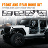 G-PLUS Tubular Doors Compatible With 2007-2018 Jeep Wrangler JK Unlimited 4 Doors Rock Crawler Off Road Replacement Front & Rear Tube Doors Without Mirror (Hardware Included) Steel Textured Black