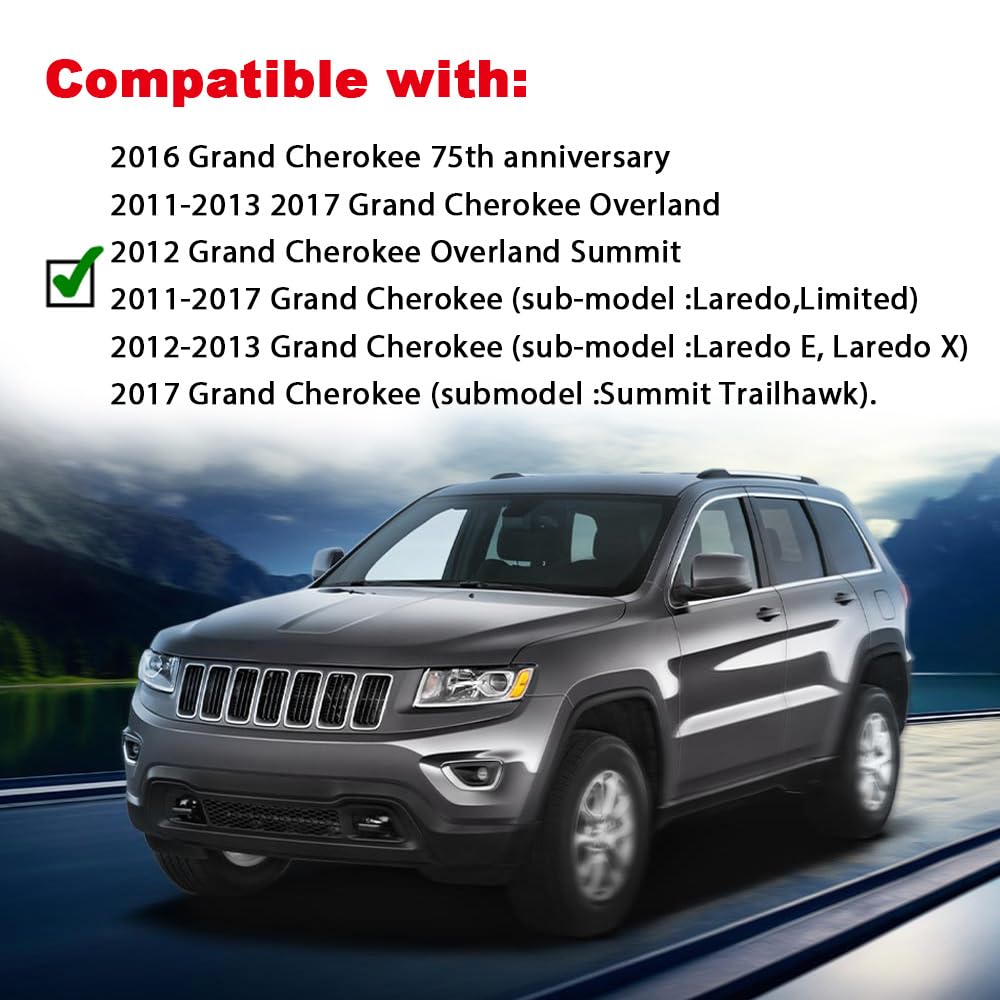 G-PLUS Front Driver & Passenger Side Fender Flares Compatible With Jeep Grand Cherokee 2011-2016 Wheel Opening Molding Trim Black