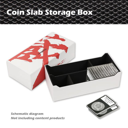 G-PLUS Coin Slabs Storage Box Compatible with PCGS, NGC, ANACS, EVERSLAB, QUICKSLAB for 50 Certified Coins Holders White