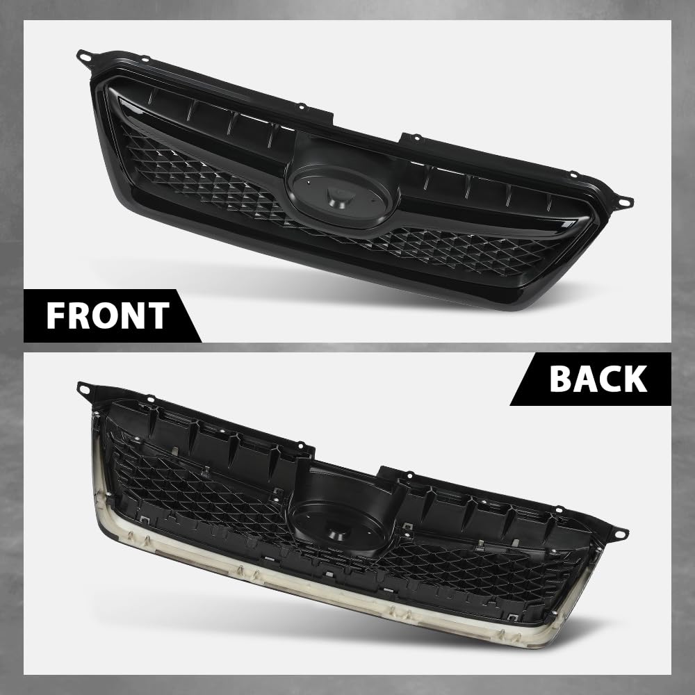 G-PLUS Front Bumper Grille Compatible with Subaru XV Crosstrek 2013 2014 2015 Mesh Grill Assembly 91122FJ020, 91123FJ040, 91123FJ050, SU1200151C, SU1210100, SU1202100