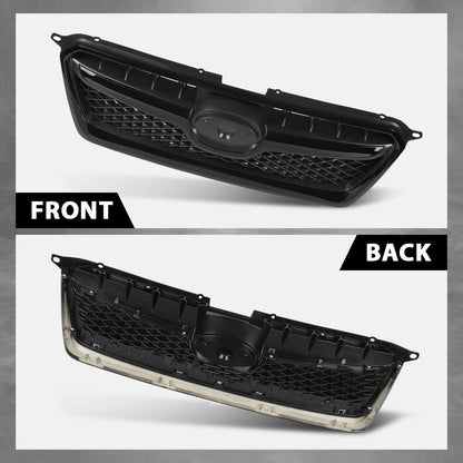 G-PLUS Front Bumper Grille Compatible with Subaru XV Crosstrek 2013 2014 2015 Mesh Grill Assembly 91122FJ020, 91123FJ040, 91123FJ050, SU1200151C, SU1210100, SU1202100