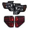 G-PLUS Front Headlights Assembly & Rear Tail Lights Compatible with Ford F150 2009-2014(NOT Fit LED Style,Only Fit without LED Style)