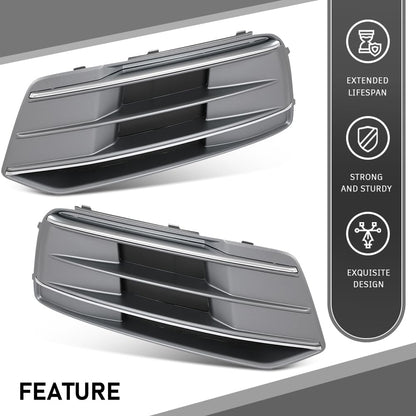 G-PLUS Pair Front Bumper Cover Grille Bezel Insert, Compatible with Audi Q5 2018-2022 Standard Version, LH Driver & RH Passenger 2PCS, 80A807679D, 80A807679DRU6