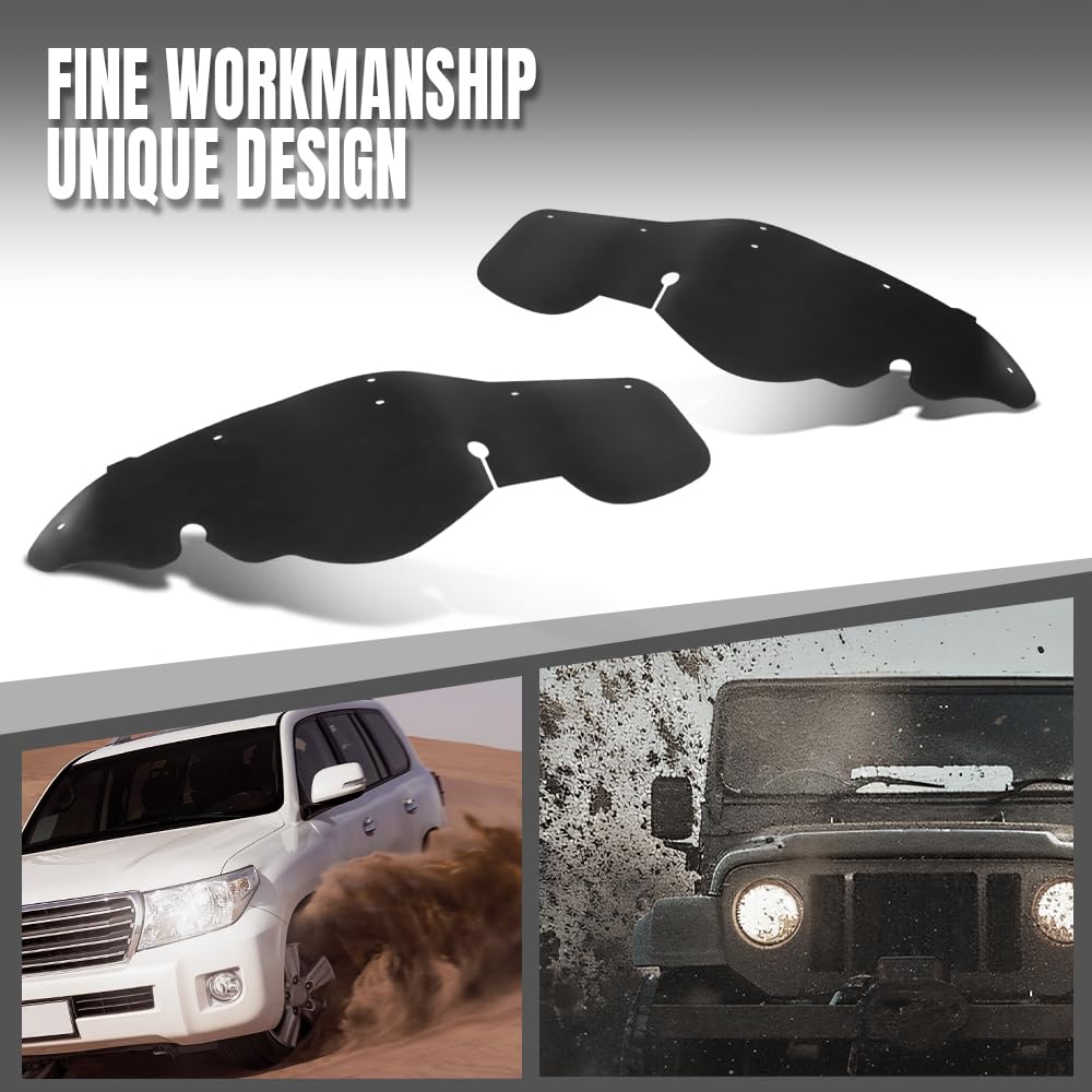G-PLUS Engine Well Frame Fender Splash Shields Shield w/Clips Compatible with Ford Ranger 1998-2006 Black
