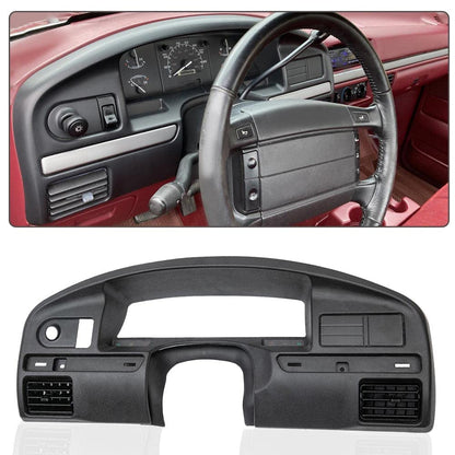 G-PLUS Dashboard Dash Panel Bezel, Compatible with Ford F150 F250 F350 Super Duty 1992 1993 1994 1995 1996 1997 W/Gas Engine Dash Cover ABS Plastic Adhesive