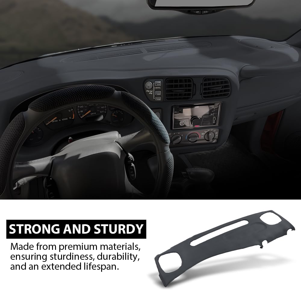 G-PLUS TPE Dashboard Dash Cover Compatible with Chevy S10 Blazer GMC S15 Jimmy Pickup 1999 2000 2001 2002 Dash Board Cover Dark Gray