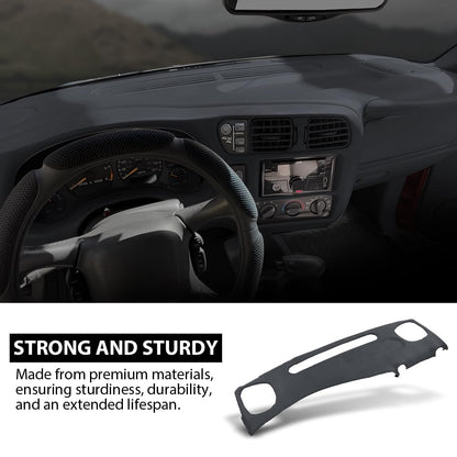 G-PLUS TPE Dashboard Dash Cover Compatible with Chevy S10 Blazer GMC S15 Jimmy Pickup 1999 2000 2001 2002 Dash Board Cover Dark Gray