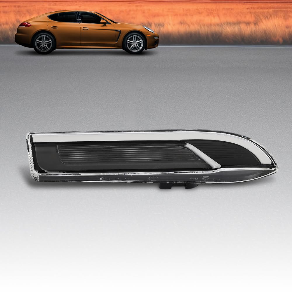G-PLUS Front Right Side Fender Turn Signal Light Lamp Compatible with Porsche Panamera 970 97 2010-2016 97063104401 Direct OE Replacement Black