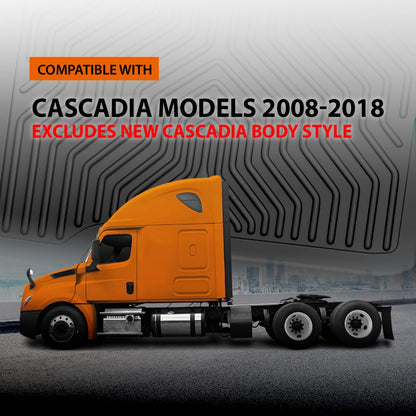 G-PLUS TPE Floor Mats Fit Freightliner Cascadia Models 2008-2018 Excludes New Cascadia Body Style 1st Row Truck Accessories Cargo Liners All Weather Protection 5PCS Black Alfombras para Carro