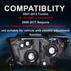 G-PLUS Headlights Assembly W/o Bulbs, Compatible with 2007-2013 Toyota Tundra /2008-2017 Sequoia Bumper Headlamps, Clear Lens Black Housing Amber Reflector LH&RH