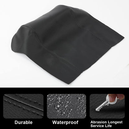 G-PLUS Real Leather Console Lid Armrest Cover Compatible with 2011-2016 Ford F250 Super DutyBlack