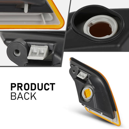 G-PLUS Front Left Side Marker Light Turn Signal Light, Compatible with Benz C230 C250 C300 C350 C63 2008-2014, Driver Side, Yellow Lens, 2048200121