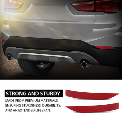 G-PLUS Pair Rear Bumper Reflector, Compatible with BMW X1 sDrive28i, xDrive28i 2.0L L4 - Gas 2017-2019/ X1 xDrive28i 2.0L L4 - Gas 2016, LH Driver & RH Passenger 2PCS, 61617355547, 61617355548