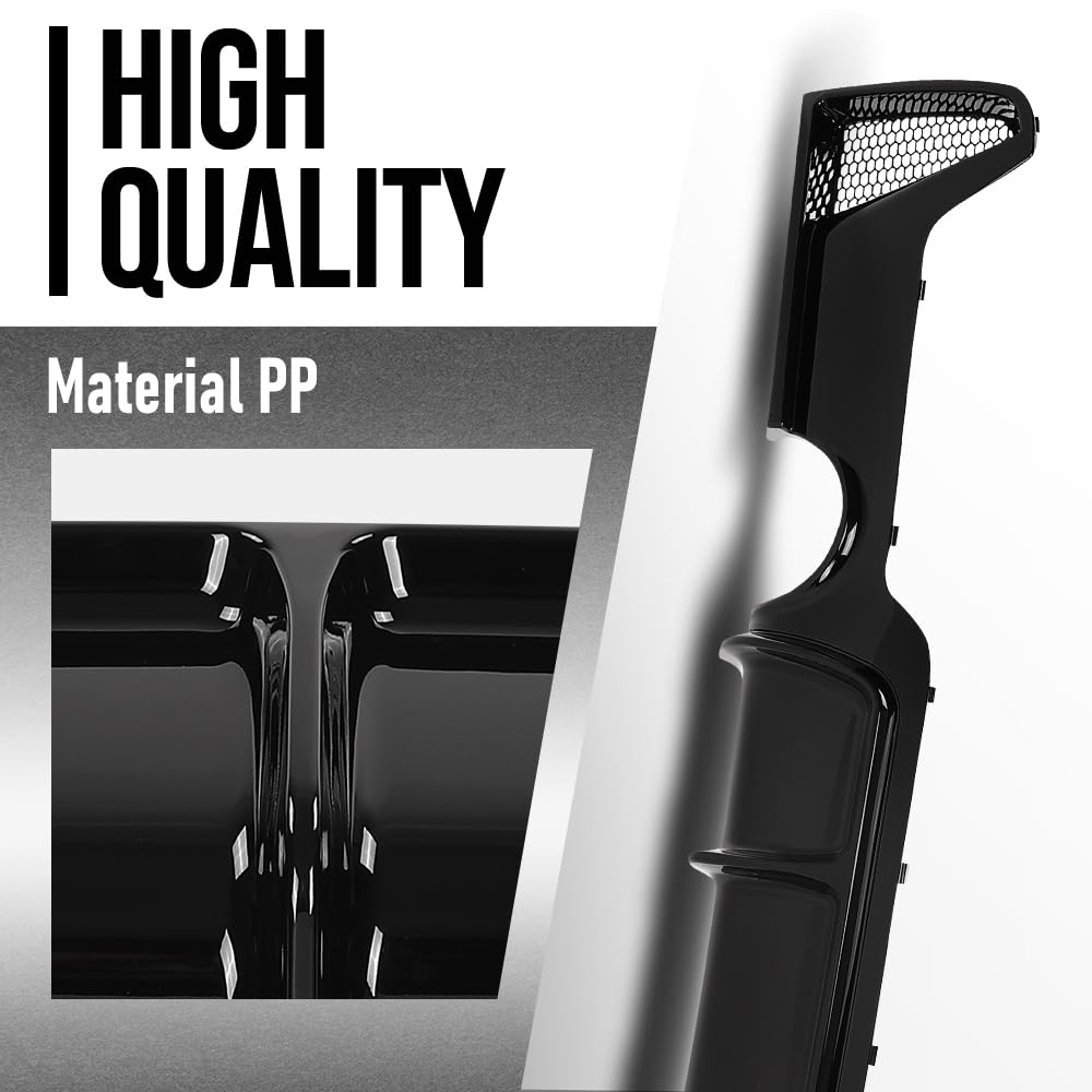 G-PLUS Rear Diffuser Compatible with BMW F32 4-Series 2 Door Coupe 2014 2015 2016 2017 2018 2019 2020 with M Sport Bumper Only Rear Diffuser Lip Glossy Black