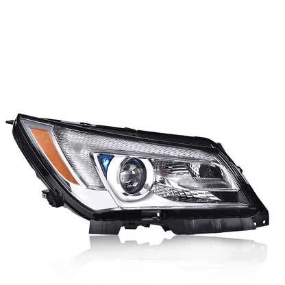 G-PLUS LED One Right Passenger Side Headlight Compatible with Buick LaCrosse 2014 2015 2016 DRL Headlamp w/Bulbs Halogen Clear Lens Chrome Housing Amber Reflector Bumper Headlamps,faros delanteros