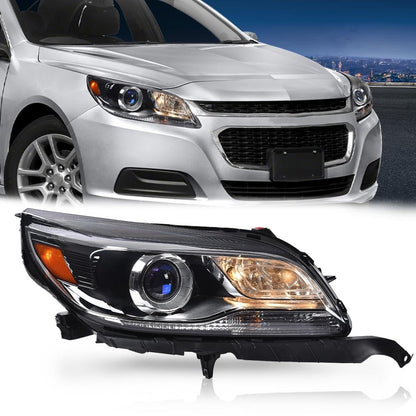G-PLUS Headlight Assembly Compatible with Chevy Malibu Limited 2013 2014 2015 2016 Right Passenger Headlamps HID Xenon Lamp w/o D3S HID Bulb Clear Lens Black Housing,faros delanteros