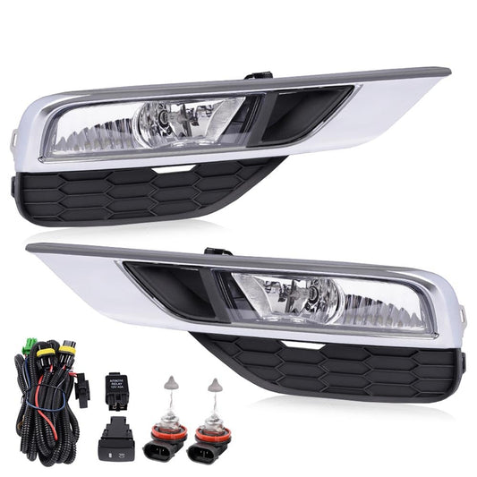 G-PLUS Front Bumper Driving Fog Light Lamps Compatible with Honda CRV 2015-2016 w/Switch Bulbs Bezel Neblineros Para Autos Delantero Faros Antiniebla(Clear Lens)