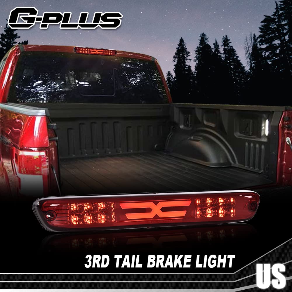 G-PLUS LED 3rd Third Center High Mount X Stop Light Lamp Compatible with 2004-2012 Chevy Colorado/GMC Canyon 2006-2008 Isuzu I-Series 3D LED Bar Tail Brake Light 15286505