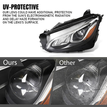 G-PLUS LED Headlight w/o AFS Left Driver Side Compatible with Benz GLC 2016 2017 2018 2019 Without AFS 2539061301 Black