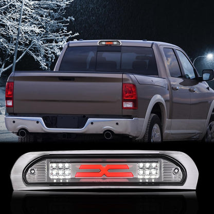 G-PLUS LED Third Brake Light Compatible with Dodge Ram 1500 2002-2008/ Ram 2500 3500 2003-2009 3RD LED Bar Brake Cargo Light (Clear lens Chrome Housing Amber Reflector)
