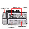 G-PLUS LED DRL headlights, Compatible with 1994 1995 1996 1997 1998 1999 GMC C1500 K1500 Yukon bumper Headlamp, Clear lens Chrome Housing Clear Reflector