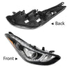 G-PLUS Headlight DRL LED Projector Right Passenger Compatible with Hyundai Elantra 2014-2016 Clear Lens Black Housing Amber Reflector Bumper Headlamps,faros delanteros