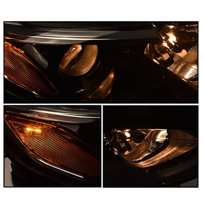 G-PLUS Headlights Assembly Compatible with Chevy Malibu 2019 2020 2021 Headlamps Set Pair Left & Right Front Halogen ‎Clear Lens Black Housing Amber Reflector,faros delanteros