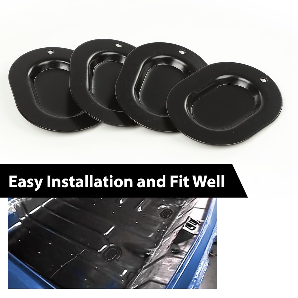 G-PLUS 4PCS Metal Trunk Floor Pan Drain Plug Plate Compatible with A-body/Chevelle/GTO/442/GS 1967-72,Camaro/Firebird 67-81 Fit for All GM Big Car & All GM from 67-77