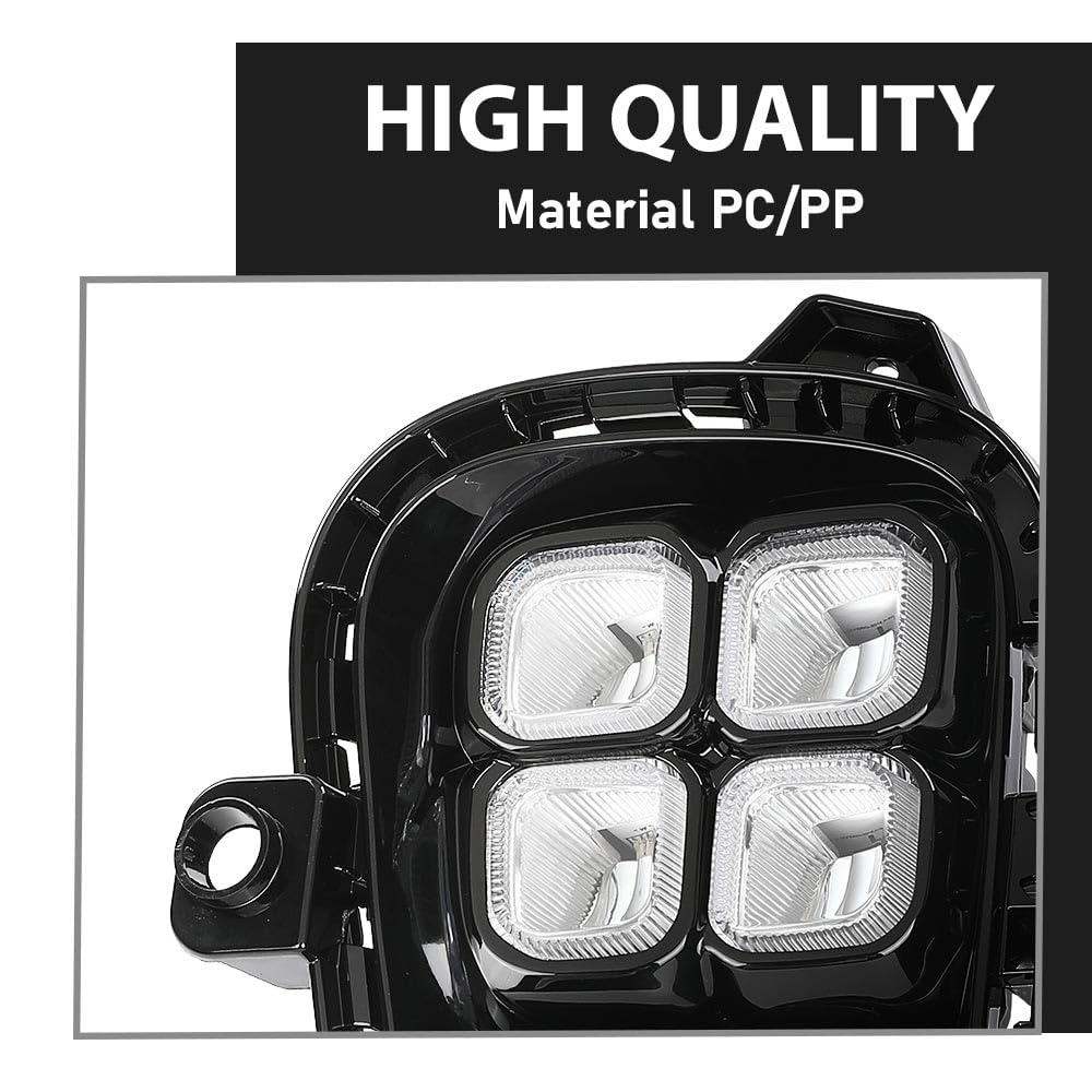 G-PLUS LED DRL Daytime Running Light Front Fog Lights Lamps with Wire Harness & Switch Compatible with Kia Rio EX/LX/S 2018-2020 922011W710, 922021W710