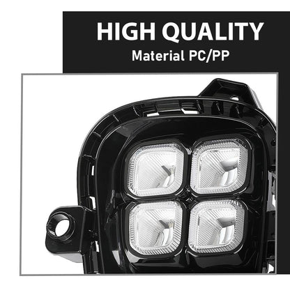 G-PLUS LED DRL Daytime Running Light Front Fog Lights Lamps with Wire Harness & Switch Compatible with Kia Rio EX/LX/S 2018-2020 922011W710, 922021W710