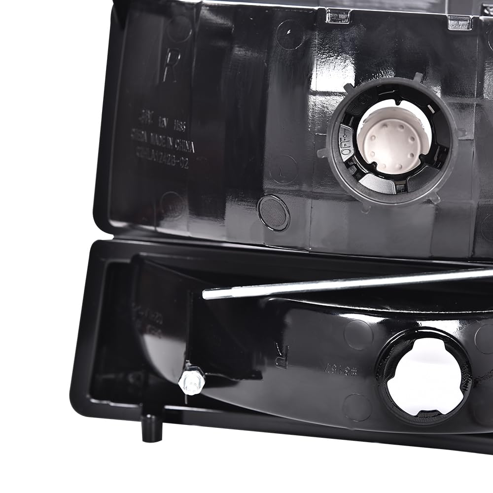 G-PLUS LED DRL Headlights, Fit 1992-1996 Ford Bronco F150 F250 F350,Fits Models with Halogen Headlights Only,Bumper Headlamps, Clear Lens Black Housing Clear Reflector,faros delanteros
