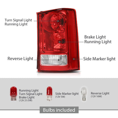 G-PLUS Tail Light Set Rear Brake Lamp with Bulb and Wiring Harness Compatible with Honda Pilot 4-Door Sport Utility 2009-2015 Passenger Side Luces TraserasAssembly