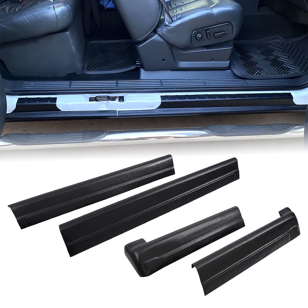 G-PLUS Rocker Panel Guard Sill Trim Compatible With Chevy Silverado/Fit GMC Sierra Extended Cab 1999-2006, Rocker Panel Protector Guard Cover Black 4PCS 14068