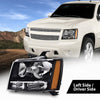 G-PLUS Headlights Assembly Fit Chevy Tahoe Subarban Avalanche 2007-2014 Set Left Driver Side Bumper Corner Headlamp Clear Lens Black Housing Amber Reflector Bumper Headlamps,faros delanteros