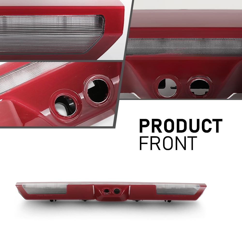 G-PLUS High Mounted Stop Lamp 3rd Brake Light Compatible with Chevy Silverado/GMC Sierra 1500 2500HD 3500HD 2021-2023 84929552 Red