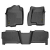 G-PLUS Cargo Liners, Compatible with Chevy Silverado/GMC Sierra 1500 Crew Cab 1999-2006 Floor Liners, 1st & 2nd Row Black, 3PCS Interior Accessories