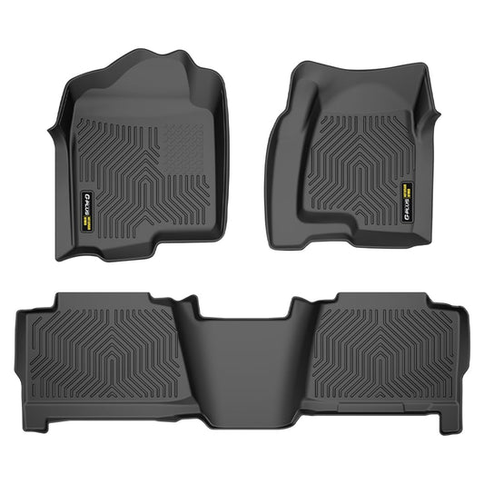 G-PLUS Cargo Liners, Compatible with Chevy Silverado/GMC Sierra 1500 Crew Cab 1999-2006 Floor Liners, 1st & 2nd Row Black, 3PCS Interior Accessories
