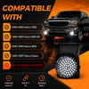 G-PLUS Hyper White Full LED Bumper Fog Lights +Switch Left+Right Compatible With 2003-2006 GMC Sierra Bumper Fog Light W/o Wiring Kit