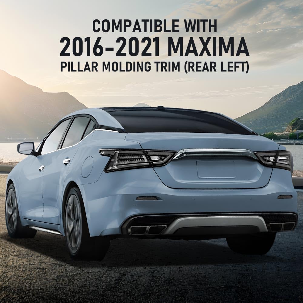 G-PLUS Pillar Molding Trim Rear Left Side Compatible with Nissan Maxima 2016-2021 788739DJ1A 788739DD0A