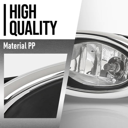 G-PLUS Clear Fog Light Lamps Pair+Black Fog Light Bezel Cover+Switch Compatible with Honda Odyssey 2014 2015 2016 2017 HO2592137, HO2593137