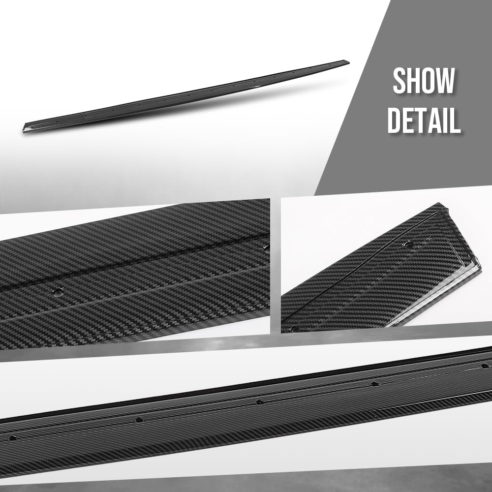 G-PLUS Side Skirts Extension Compatible with BMW F32 F33 F36 4 Series M Sport Models 2014 2015 2016 2017 2018 2019 2020 Carbon Fiber Black