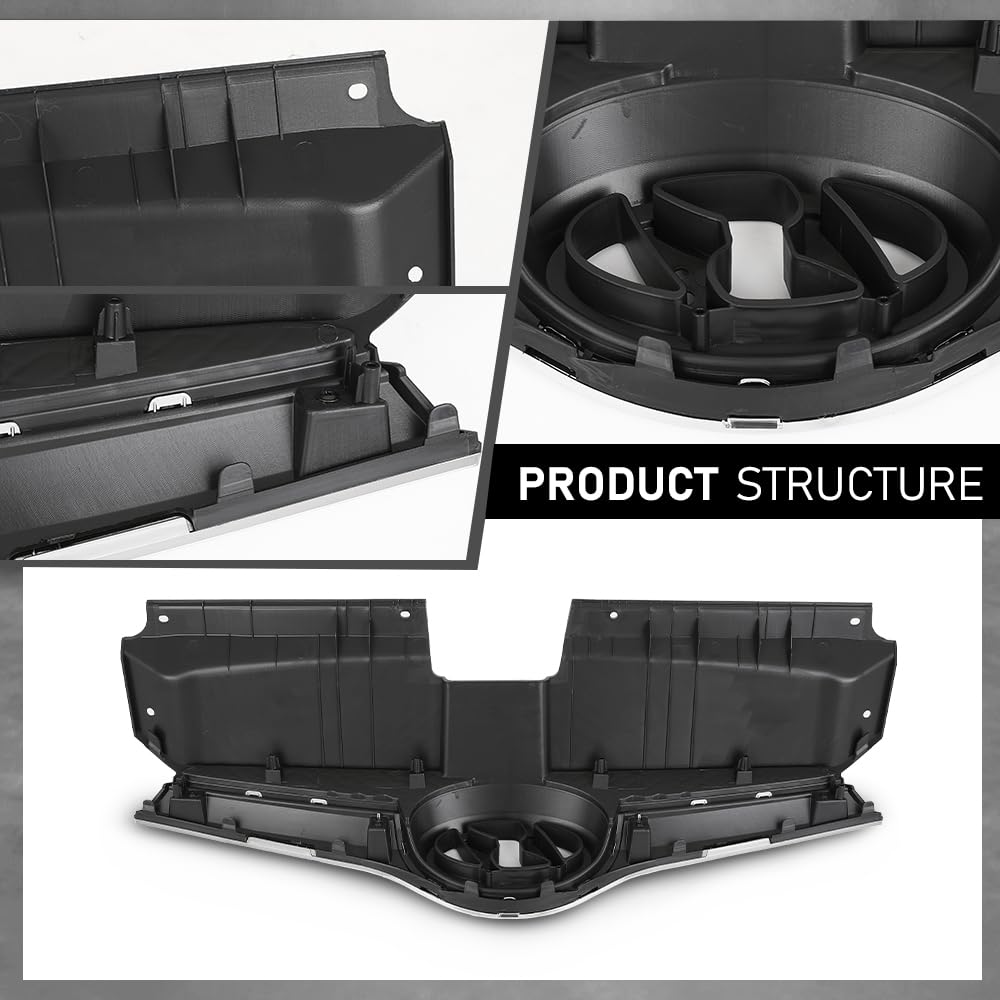 G-PLUS Front Grille Compatible with Ve.loster Base 2012-2017/ Ve loster RE:FLEX 2014 2015/ SE, Tech 2015 2016 Bumper Grill w/Chrome Trim Replacement for 863502V100, HY1200170