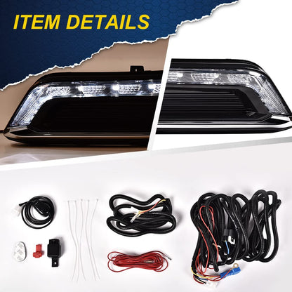 G-PLUS LED Fog Light Compatible With 14-20 Chevy Impala,Clear Lens Daytime Running Light DRL w/Wiring Switch,A Pair