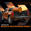 G-PLUS 55 Gallon Drum Cradle Stand Rack 600 Lbs Capacity w/ 4 Wheels Black