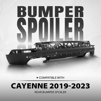 G-PLUS Rear Bumper Spoiler Lower Compatible with Porsche Cayenne 2018-2023 Without Turbo, Without Sport Design Package, with Parking Sensor Cut-Outs 9Y0807543AG2X, 9Y0-807-543-A-G2X Black