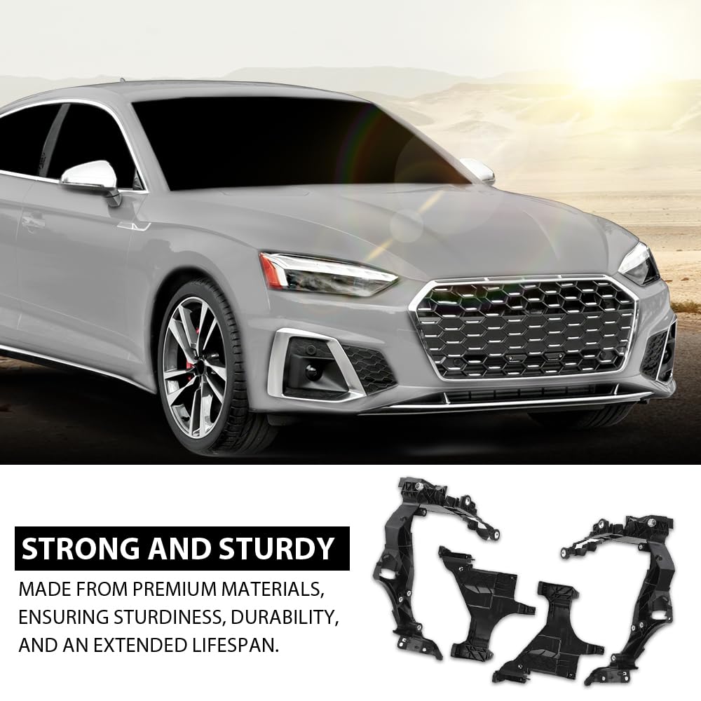 G-PLUS Front Headlight Mount Guide Support Bracket Set Compatible with Audi A5/S5 2012-2016,Compatible with Audi RS 2013-2016 8T0941453B, 8T0941453D, 8T0941454B, 8T0941454D
